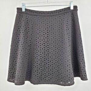 Club Monaco Black Floral Lazer Cut Danny Skater Skirt